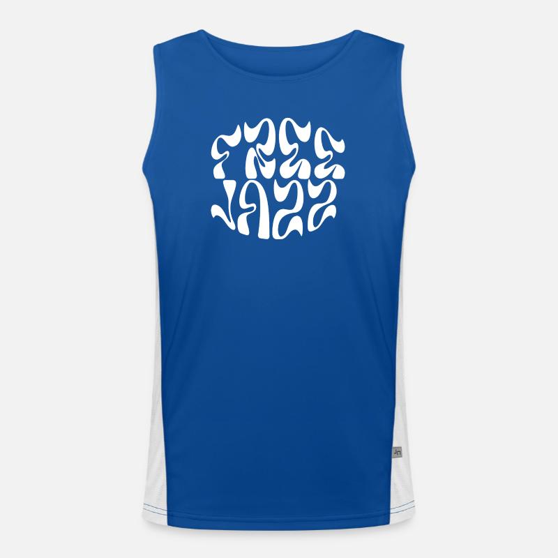 Kostenloses Jazz-Logo-Design Funktionelles Kontrast-Tank Top für Männer 