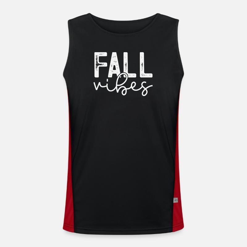 Fall Vibes Snake Pattern Design - Men's Functional Contrast Tank Top  - black/red