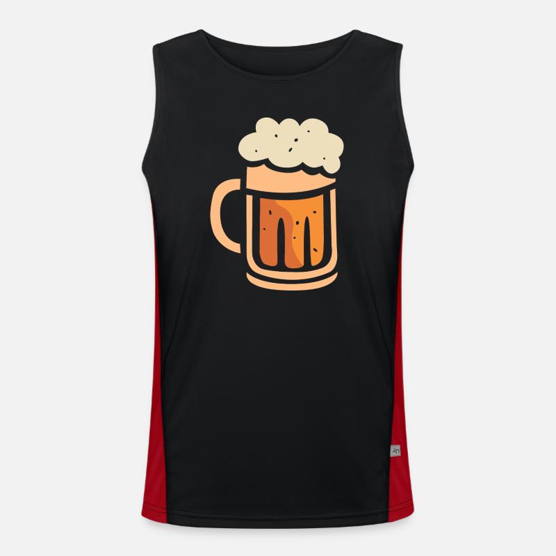 Chope à bière avec mousse - Conception de dessin animé amusante Débardeur respirant contrasté Homme 