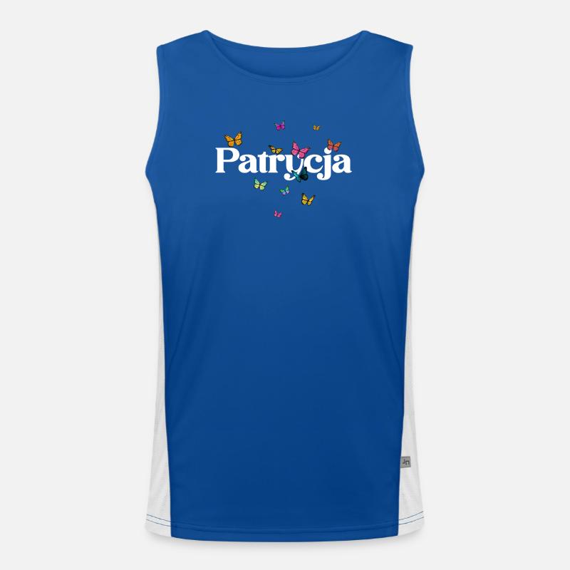 Schöner Mädchenname mit Schmetterlingen PATRYCJA Funktionelles Kontrast-Tank Top für Männer 