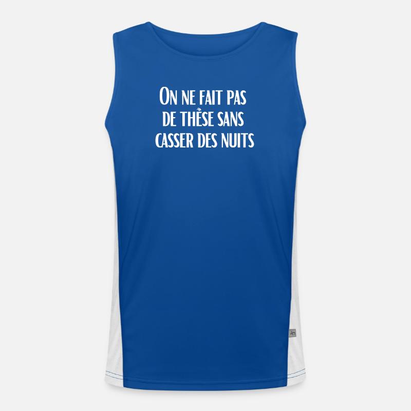 You can't do a thesis without breaking nights Men's Functional Contrast Tank Top 
