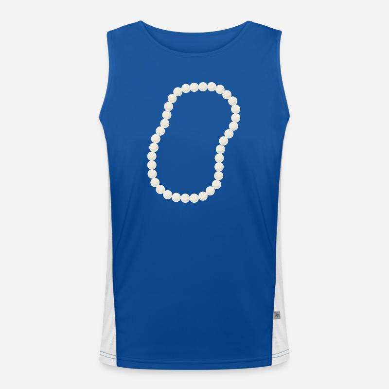 Elegant Pearl Beaded Necklace Design Men's Functional Contrast Tank Top 