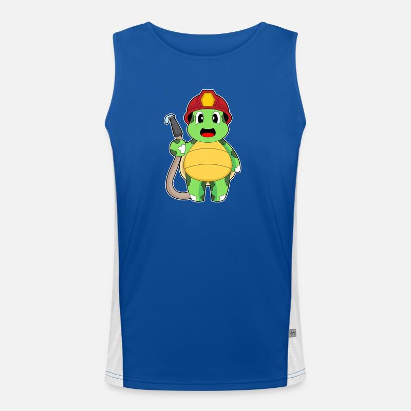turtle fireman fire hose Men's Functional Contrast Tank Top 