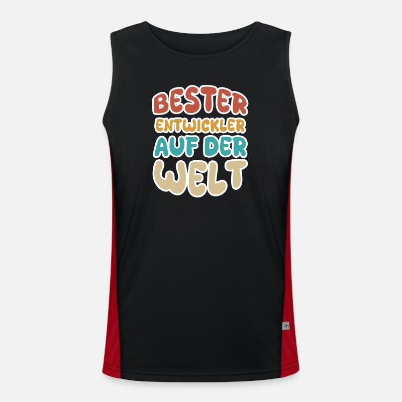 Calling Developer - Men's Functional Contrast Tank Top  - black/red