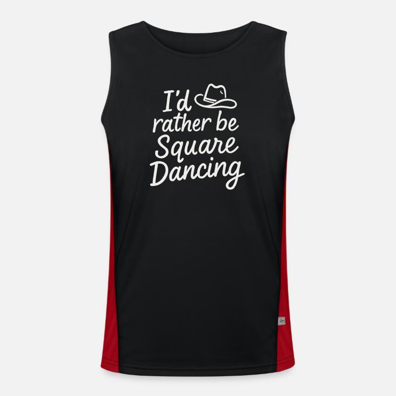 I'd rather be Square Dancing - Men's Functional Contrast Tank Top  - black/red