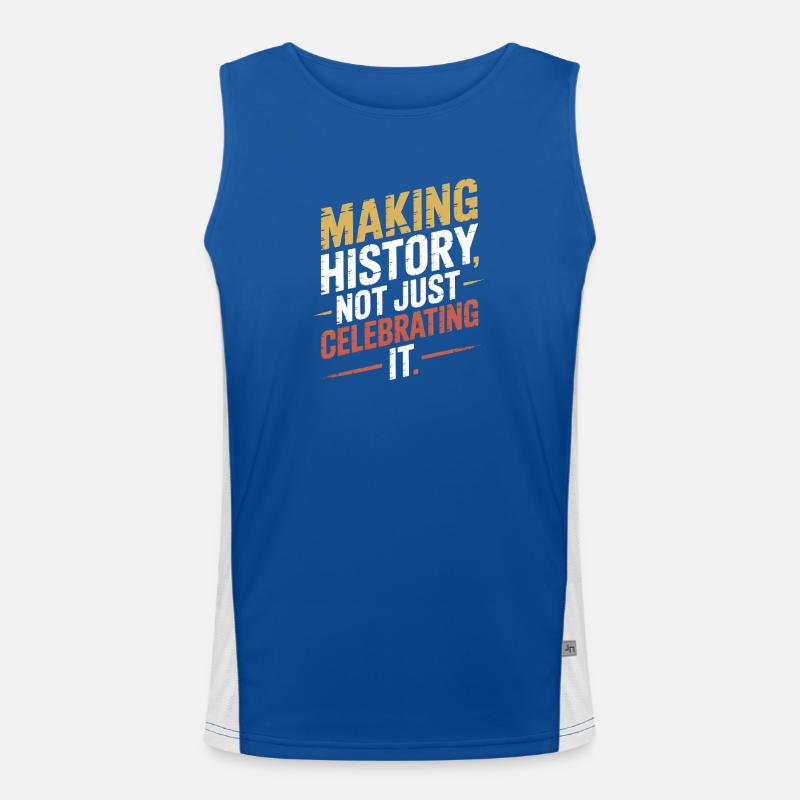 Making History Not Just Celebrating It Hispanic Men's Functional Contrast Tank Top 