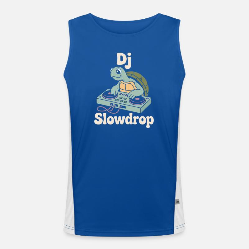 DJ Slowdrop Turtle at the DJ booth Men's Functional Contrast Tank Top 