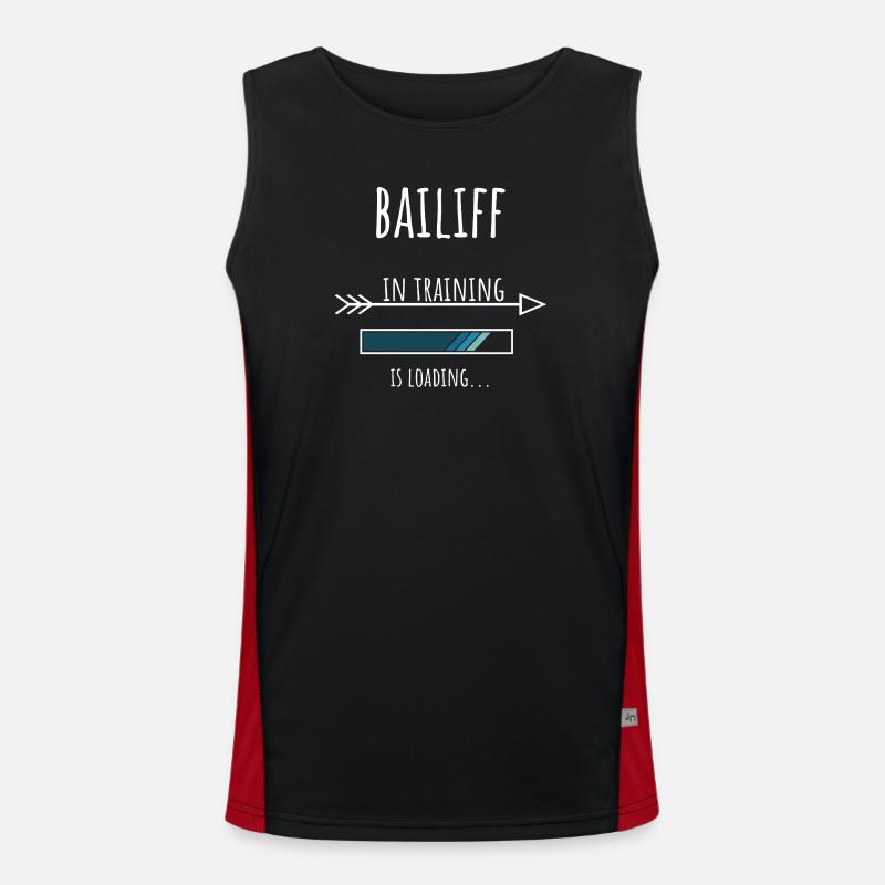 Bailiff Gift Profession Training Bailiff - Men's Functional Contrast Tank Top  - black/red
