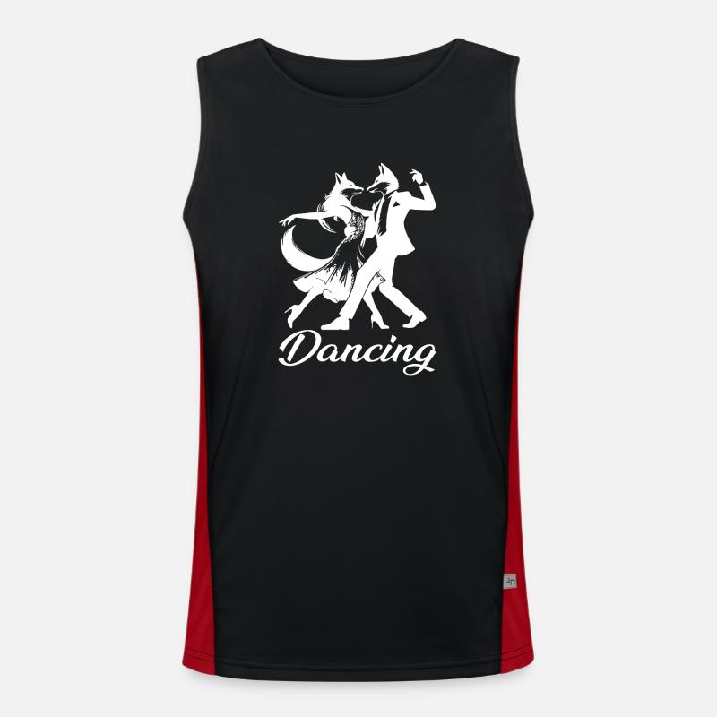 Tango Foxes Design – Dancing - Men's Functional Contrast Tank Top  - black/red