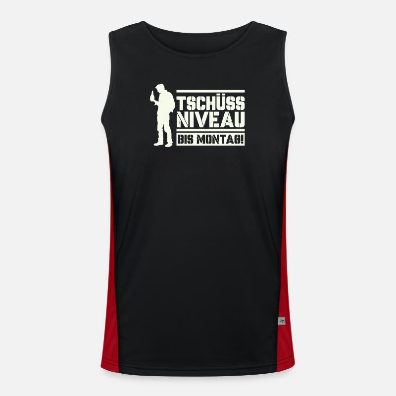 Bye bye level until Monday - Men's Functional Contrast Tank Top  - black/red