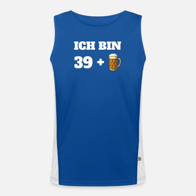 39 + 1 Bier Spruch Männer 40. Geburtstag Funktionelles Kontrast-Tank Top für Männer 