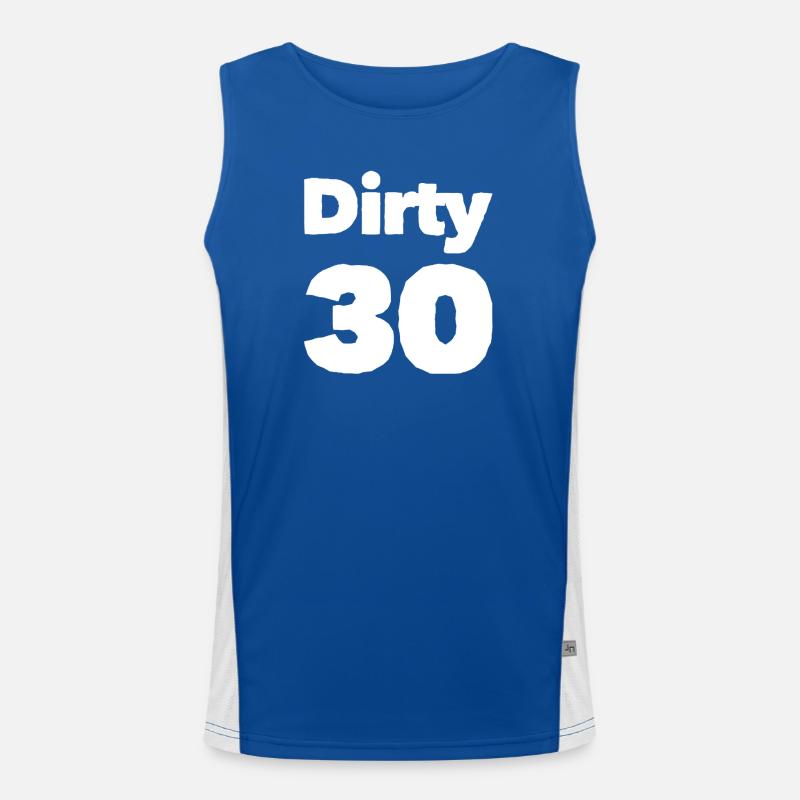Dirty 30 30. Geburtstag Funktionelles Kontrast-Tank Top für Männer 