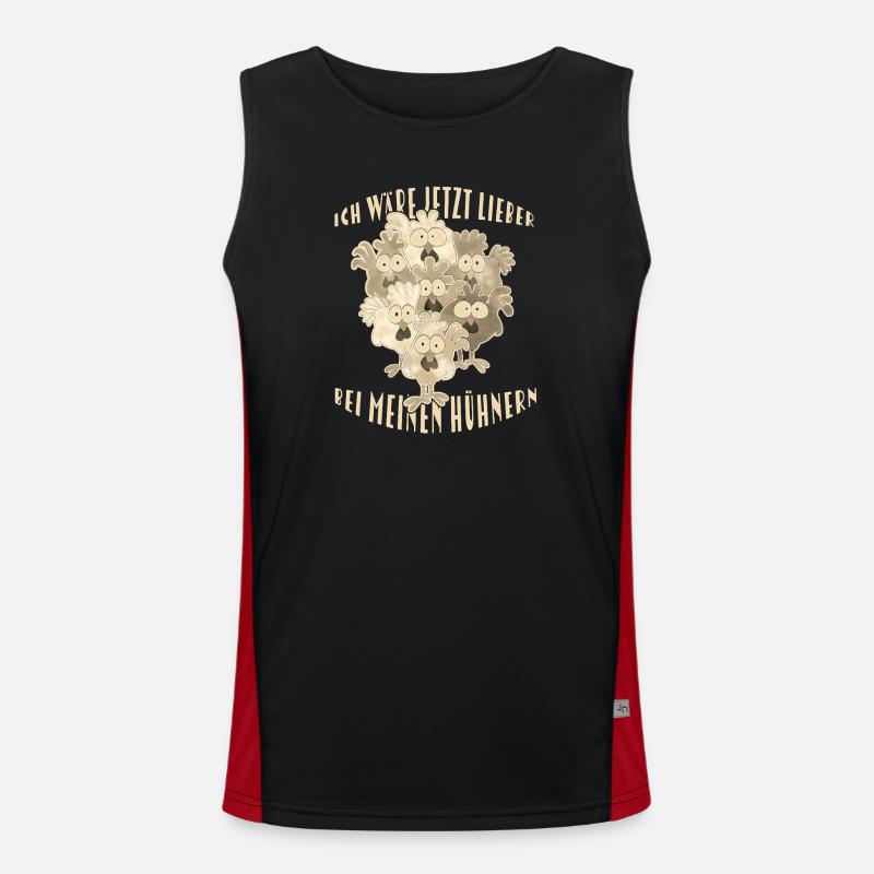 Chickens Saying - Men's Functional Contrast Tank Top  - black/red
