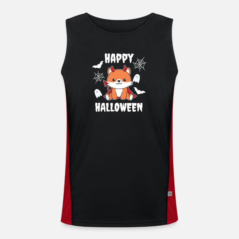 Fox Happy Halloween Devil Costume - Men's Functional Contrast Tank Top - black/red