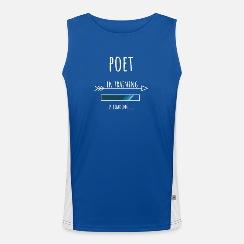 Poet Gift Profession Education Poet Men's Functional Contrast Tank Top 