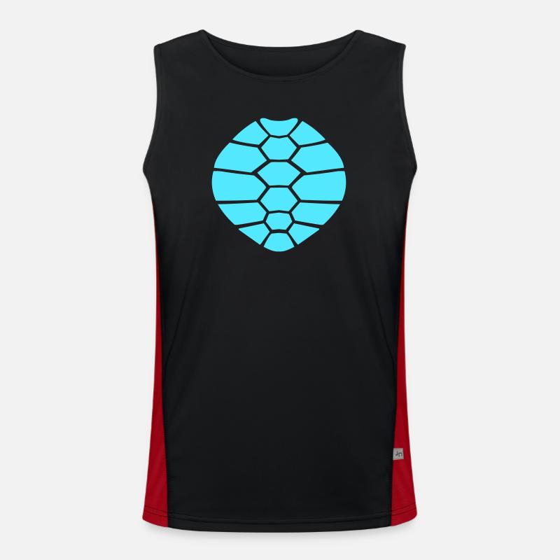 Turtle shell pattern turtle icon cool - Men's Functional Contrast Tank Top  - black/red
