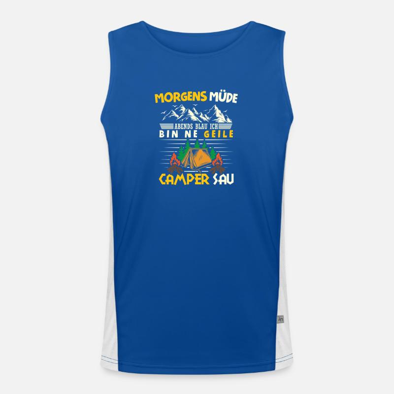 Camper Camping Wohnwagen Spruch Funktionelles Kontrast-Tank Top für Männer 