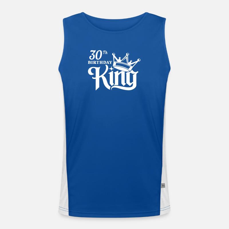 30. Geburtstag König Funktionelles Kontrast-Tank Top für Männer 