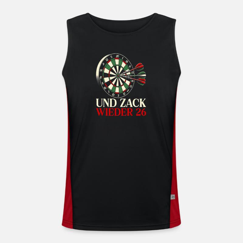 Darts Dart Dartboard Dartboard Dart Player - Men's Functional Contrast Tank Top  - black/red