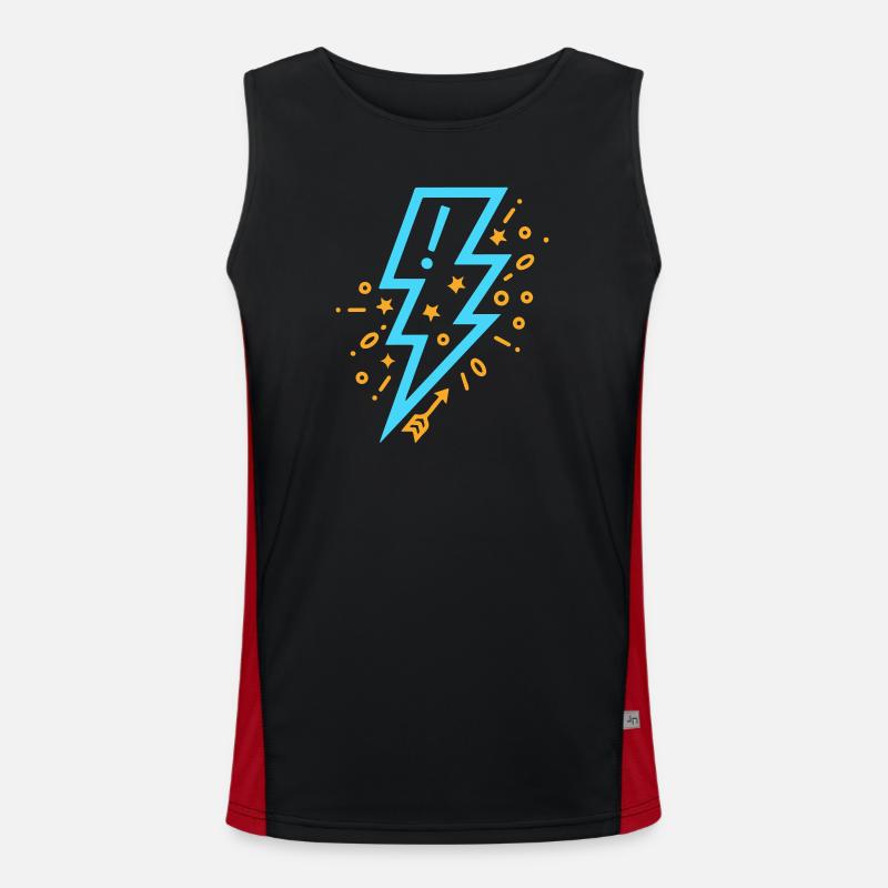 Lightning with Young and Vigorous Style Men's Functional Contrast Tank Top 