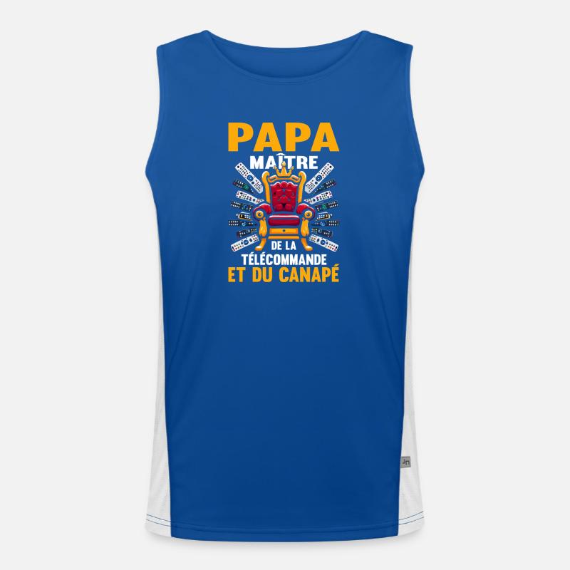 Dad Master Keyfob and Sofa Gift Humor Men's Functional Contrast Tank Top 