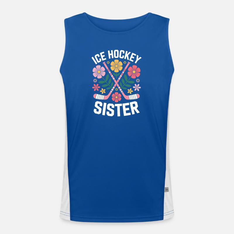 Eishockey Spruch Schwester Eishockey Geschenk Funktionelles Kontrast-Tank Top für Männer 