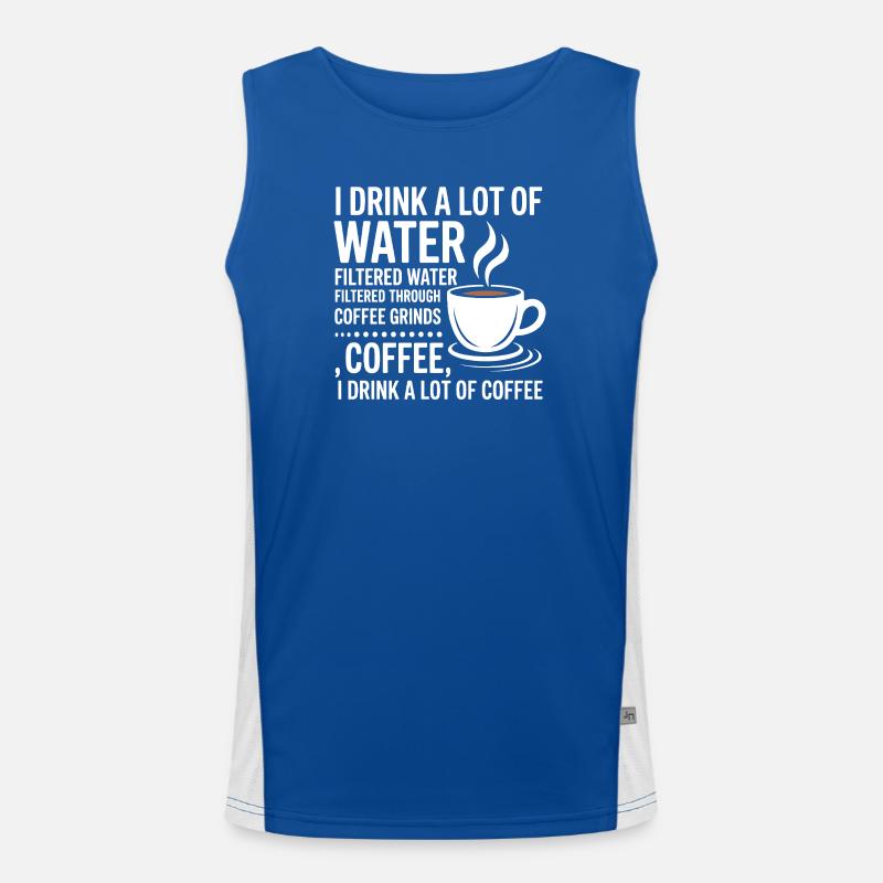Ich Trinke Viel Wasser Lustiger Kaffeetrinker Funktionelles Kontrast-Tank Top für Männer 