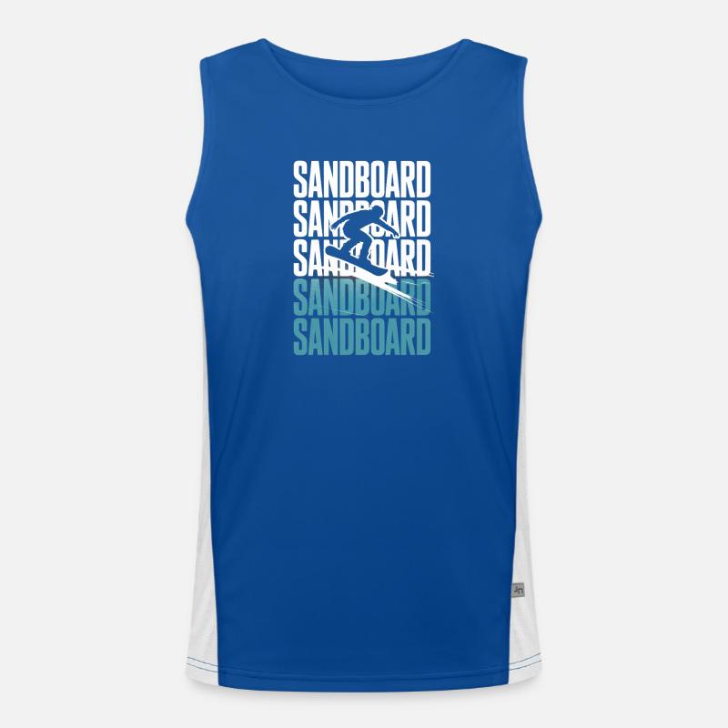Retro Sandboarder Summer Sandboarding Funktionelles Kontrast-Tank Top für Männer 
