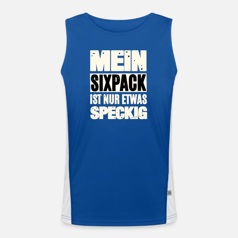 Funny Six-Pack Saying Men's Functional Contrast Tank Top 