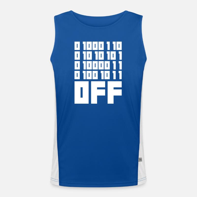 Binärcode F**k OFF – Nerd Humor & Geek Code Funktionelles Kontrast-Tank Top für Männer 