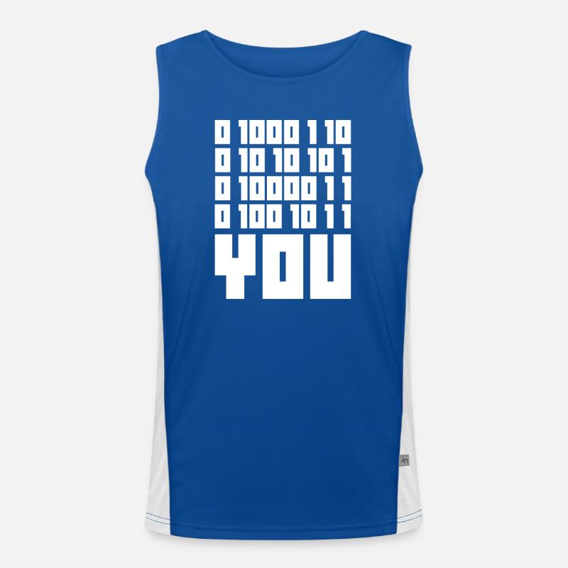 Binary Code F**k YOU – Geek Code & Nerd Humo Men's Functional Contrast Tank Top 