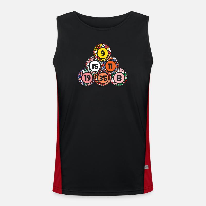 Bingo Game Bingo Balls Stack Bingo - Men's Functional Contrast Tank Top  - black/red