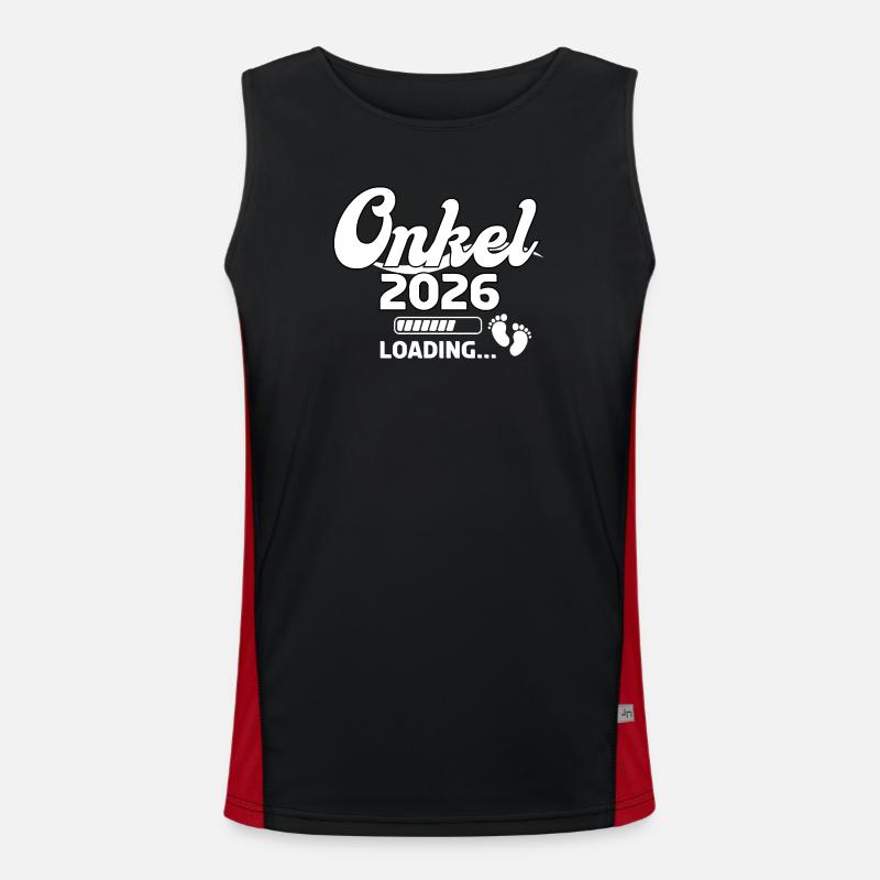 Uncle 2026 Loading Design - Men's Functional Contrast Tank Top  - black/red