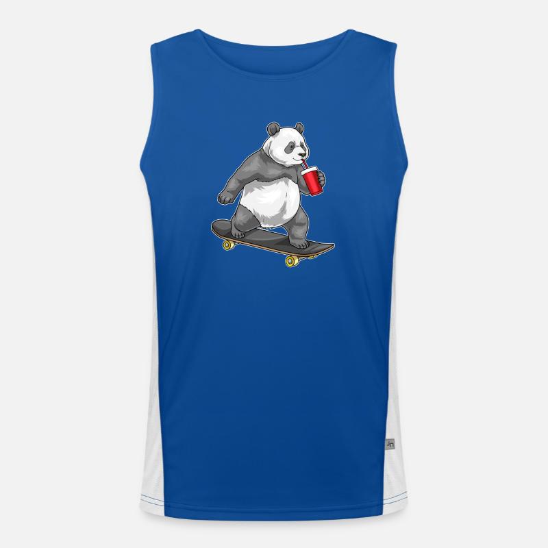 Panda Skater Skateboard Funktionelles Kontrast-Tank Top für Männer 