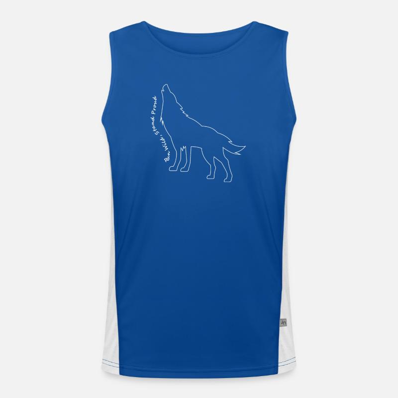 Heulender Wolf Linie Kunst Design Funktionelles Kontrast-Tank Top für Männer 