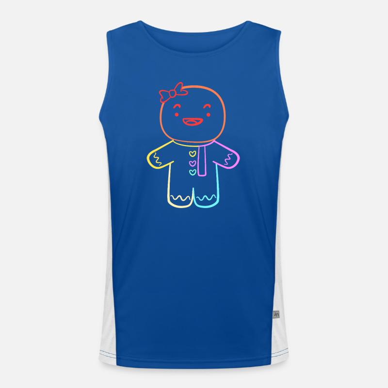 Gingerbread Christmas Gingerbread Man Gingerbread Men's Functional Contrast Tank Top 
