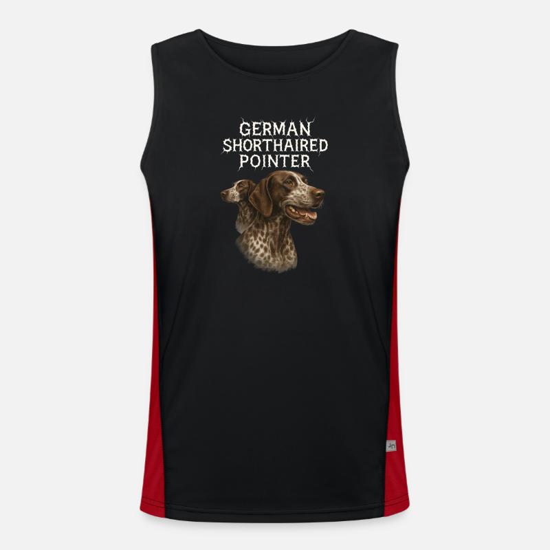 German Shorthaired Pointer - Men's Functional Contrast Tank Top  - black/red