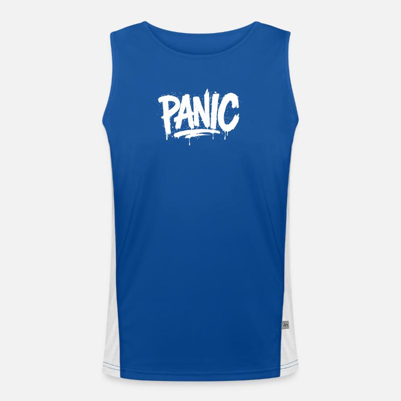PANIC Expressive Grau-Ästhetik mit Risiko-Bothrin Funktionelles Kontrast-Tank Top für Männer 