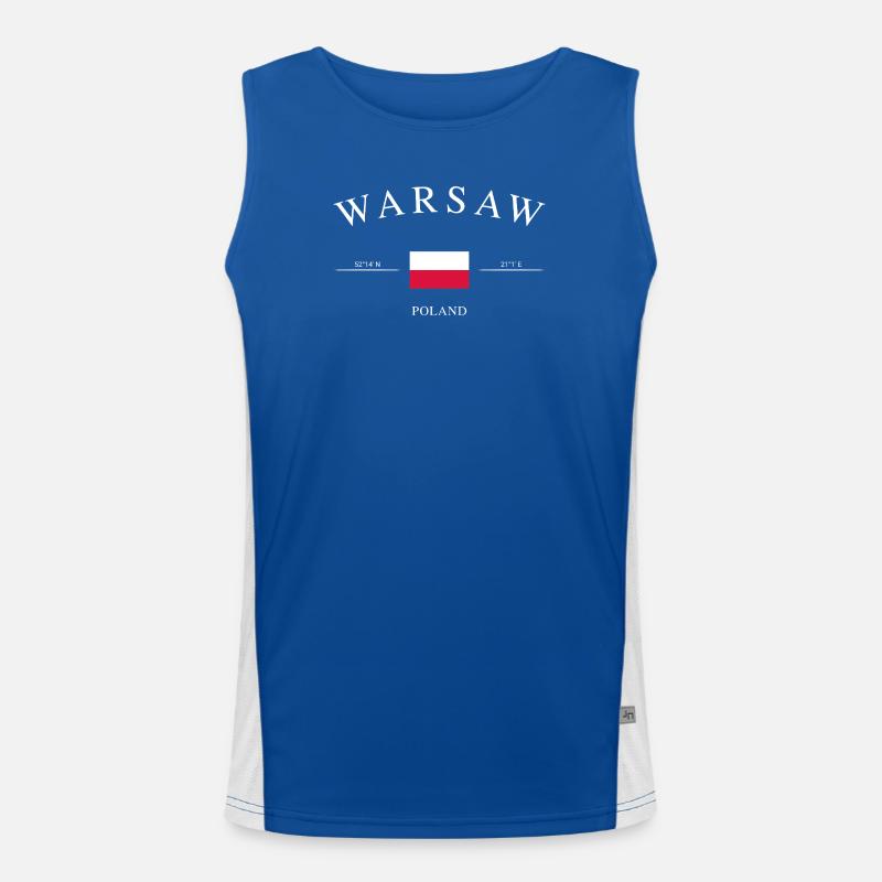 Varsovie, Pologne – Souvenir et cadeau de vacances Débardeur respirant contrasté Homme 