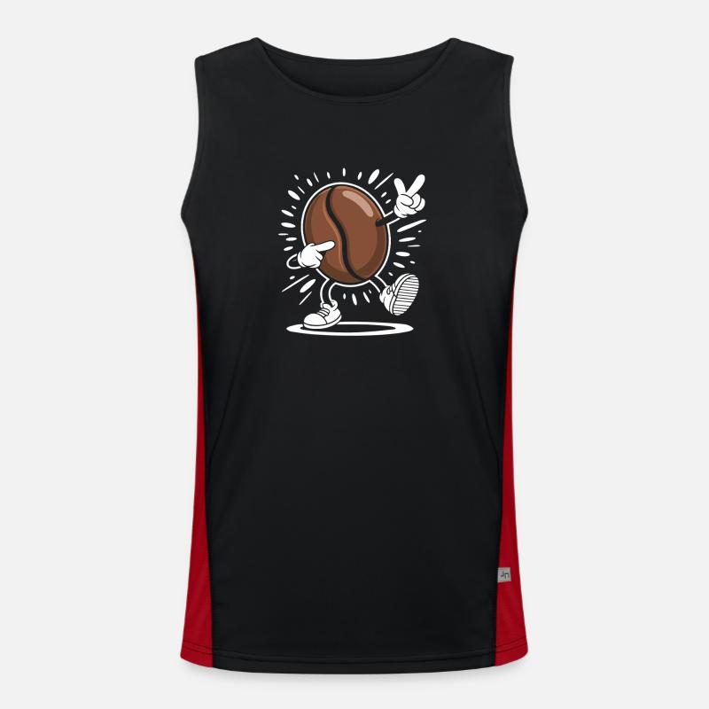 Caffeine Coffee Bean Comic Coffee - Men's Functional Contrast Tank Top - black/red