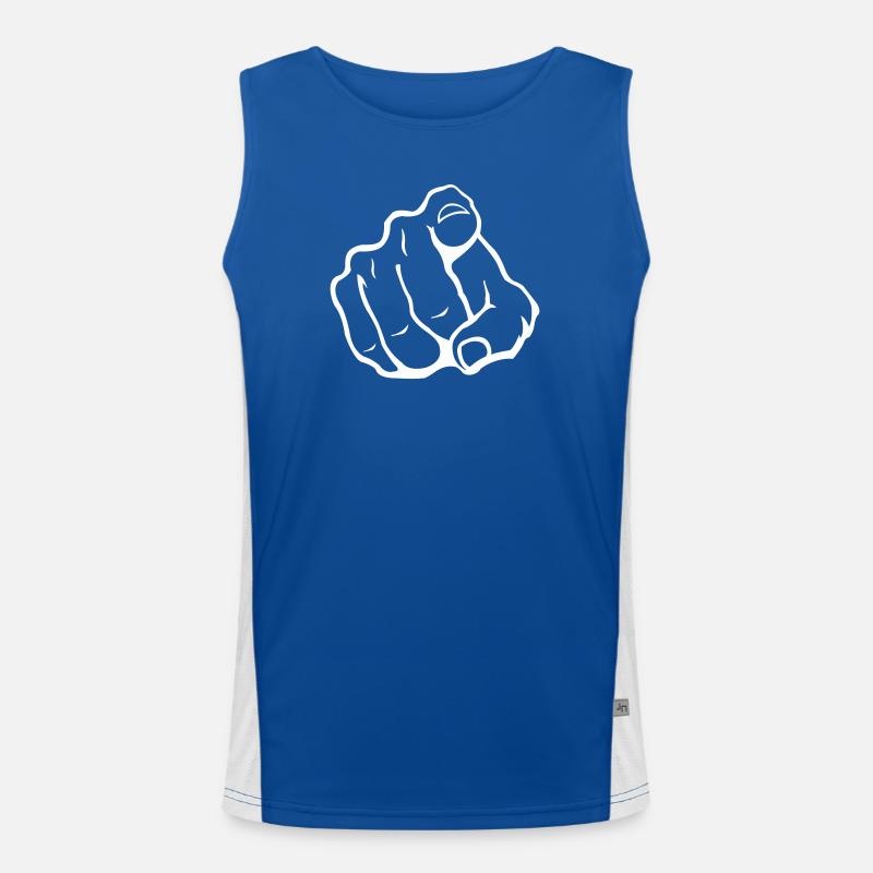 Index Finger Silhouette Men's Functional Contrast Tank Top 
