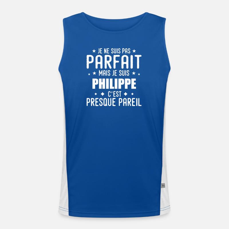 Philippe: authentisch, unvollkommen, Top, Perfektion Funktionelles Kontrast-Tank Top für Männer 