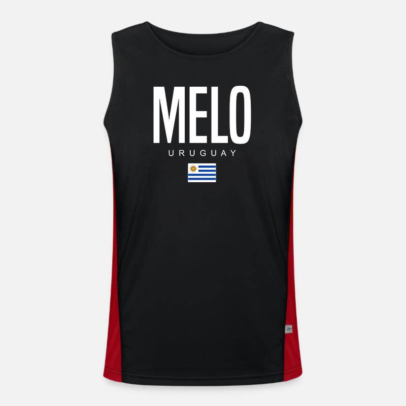 Melo Uruguay Uruguayan - Men's Functional Contrast Tank Top  - black/red
