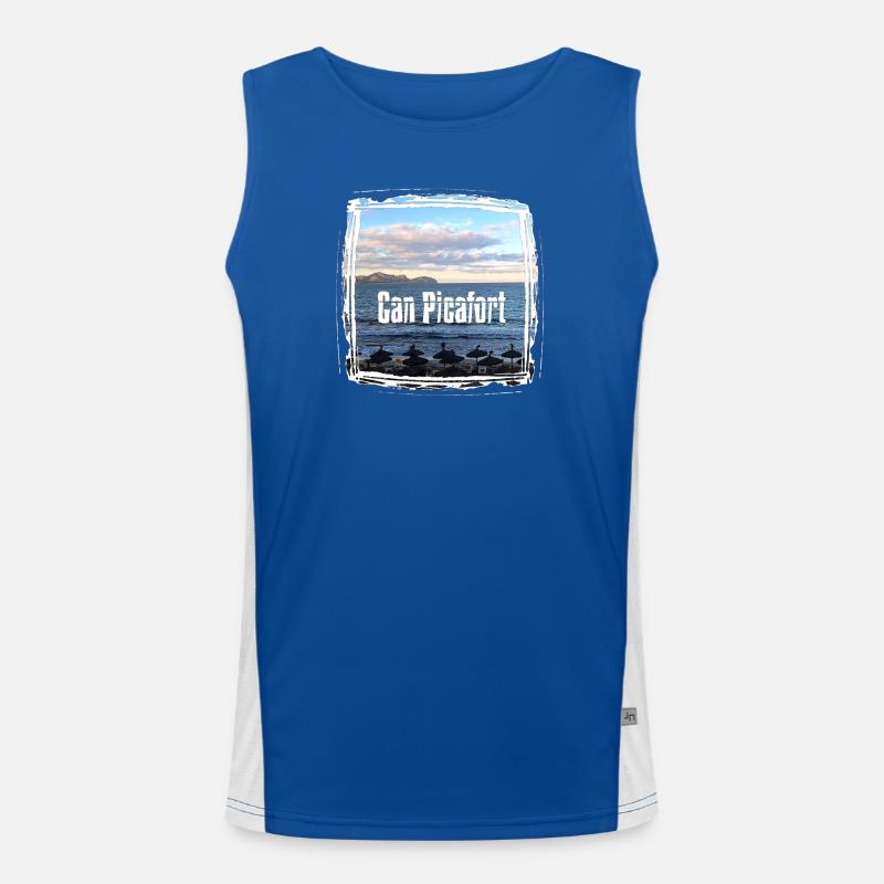 Can Picafort Beach Imprimer Débardeur respirant contrasté Homme 