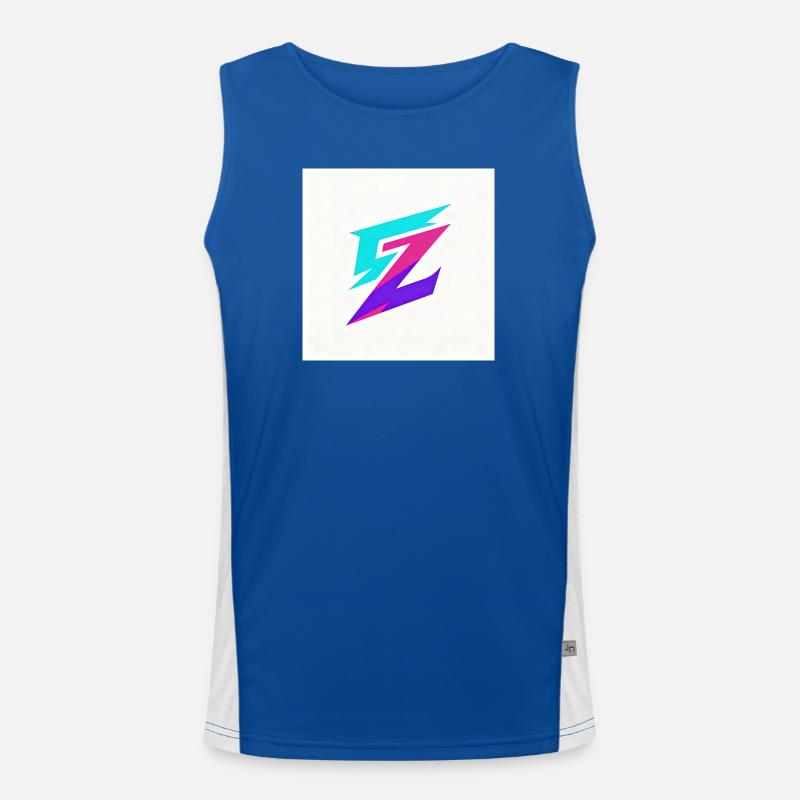 Zigzag Neon Gradient Logo Men's Functional Contrast Tank Top 