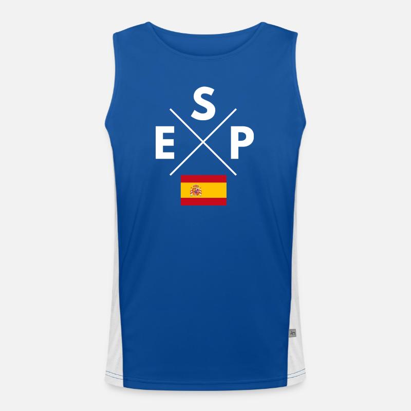 Croix du drapeau de l’Espagne Débardeur respirant contrasté Homme 