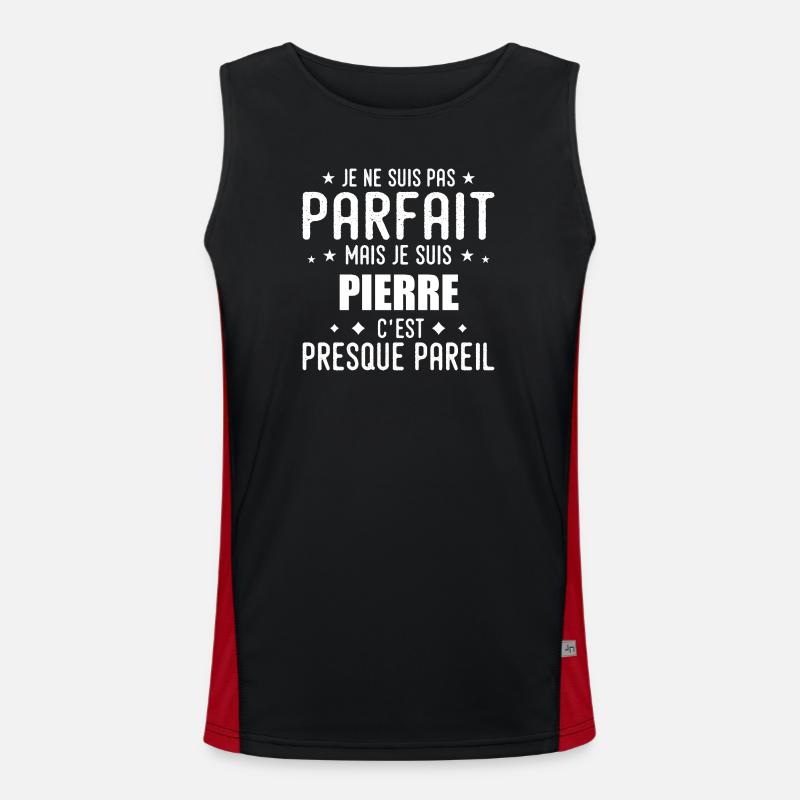 Stone: authentic, imperfect, top, perfection - Men's Functional Contrast Tank Top - black/red