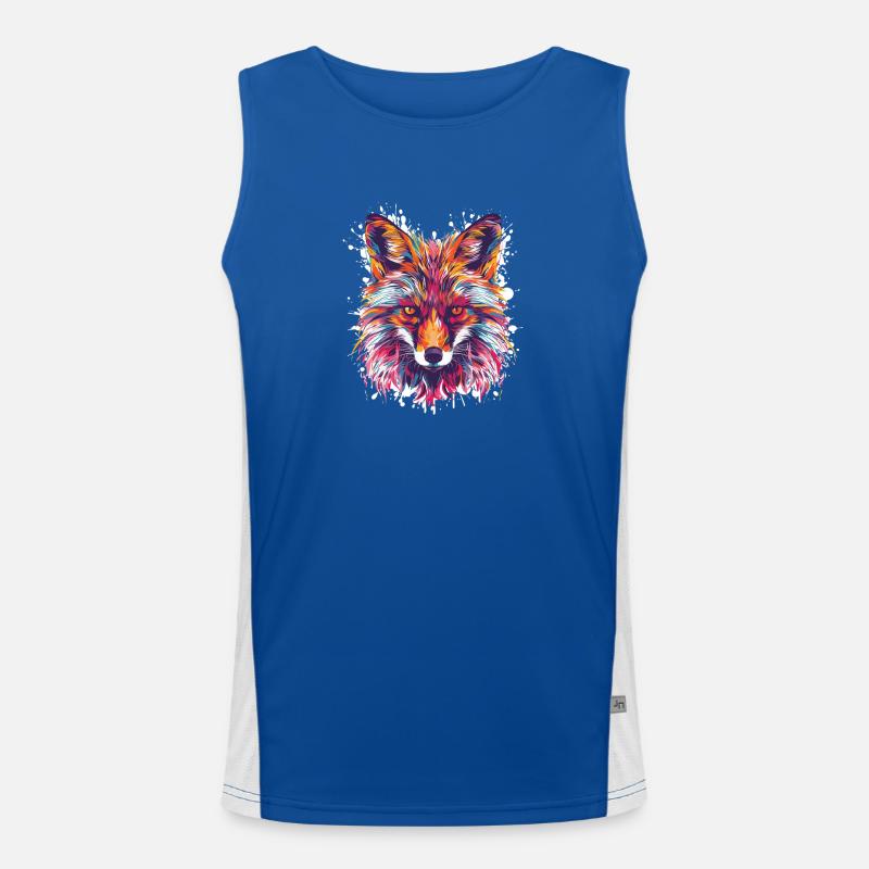 Fuchs Aquarell Funktionelles Kontrast-Tank Top für Männer 