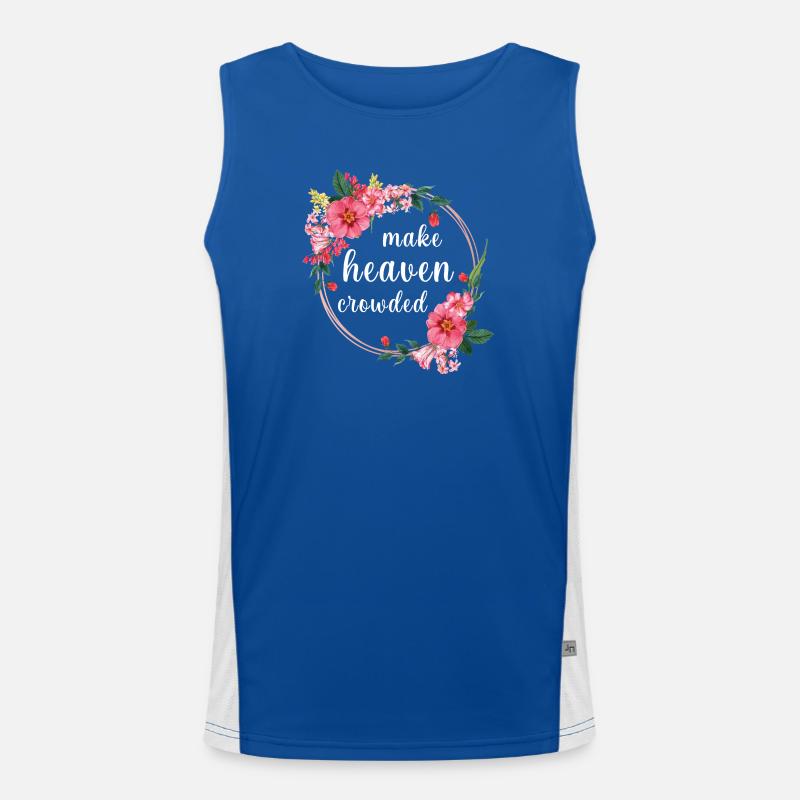 Make Heaven Crowded Glaube Blumen Design Funktionelles Kontrast-Tank Top für Männer 