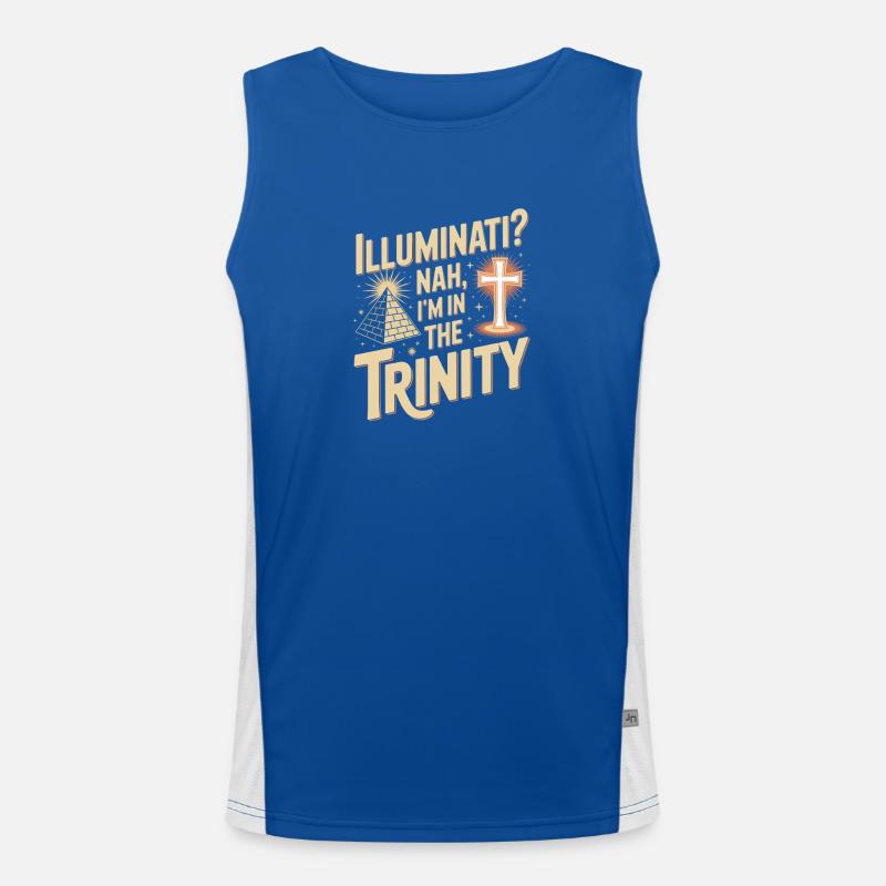 Christian Illuminati In The Trinity Men's Functional Contrast Tank Top 